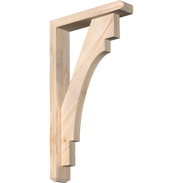 Ekena Millwork Merced Craftsman Smooth Bracket w/ Offset Brace, Douglas Fir, 3 1/2"W x 16"D x 28"H BKT0402X16X28MRC04SDF - main